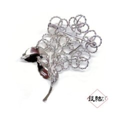 銀結び　「紫陽花」本真珠パールブローチ　シルバー製　ベビーパール