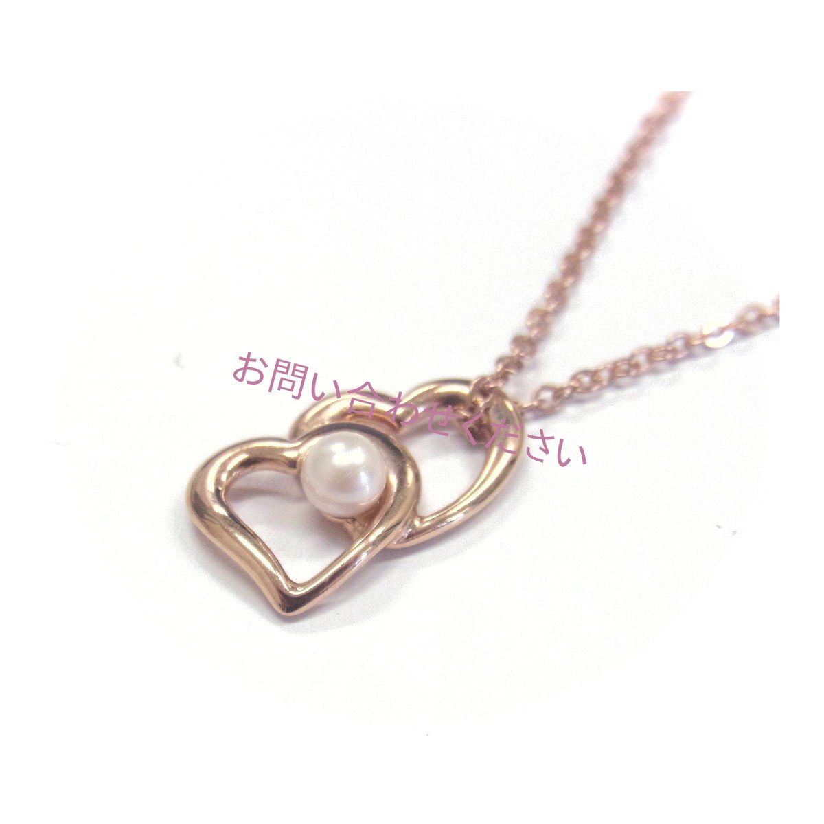 ハートダブルパールペンダント　SV製