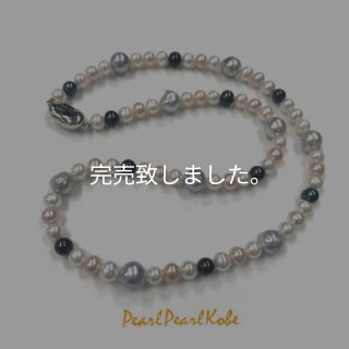 アコヤ真珠 淡水真珠 デザインネックレス スティック型 7-7.5mm