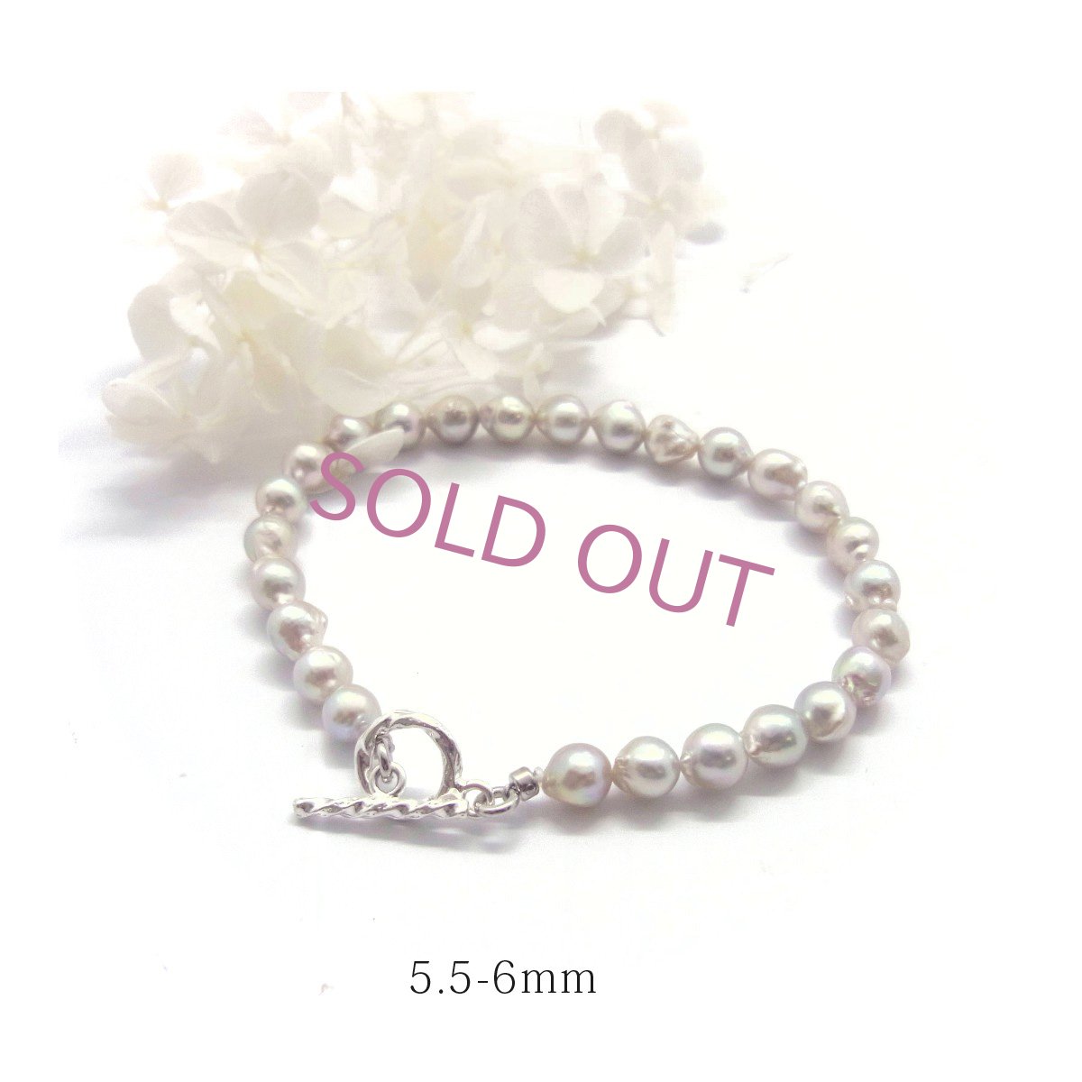 画像7: アコヤ真珠 パールブレスレット バロック ナチュラルグレー 4.5-5mm ベビーパール 無調色 現品のみ SV925製 (7)
