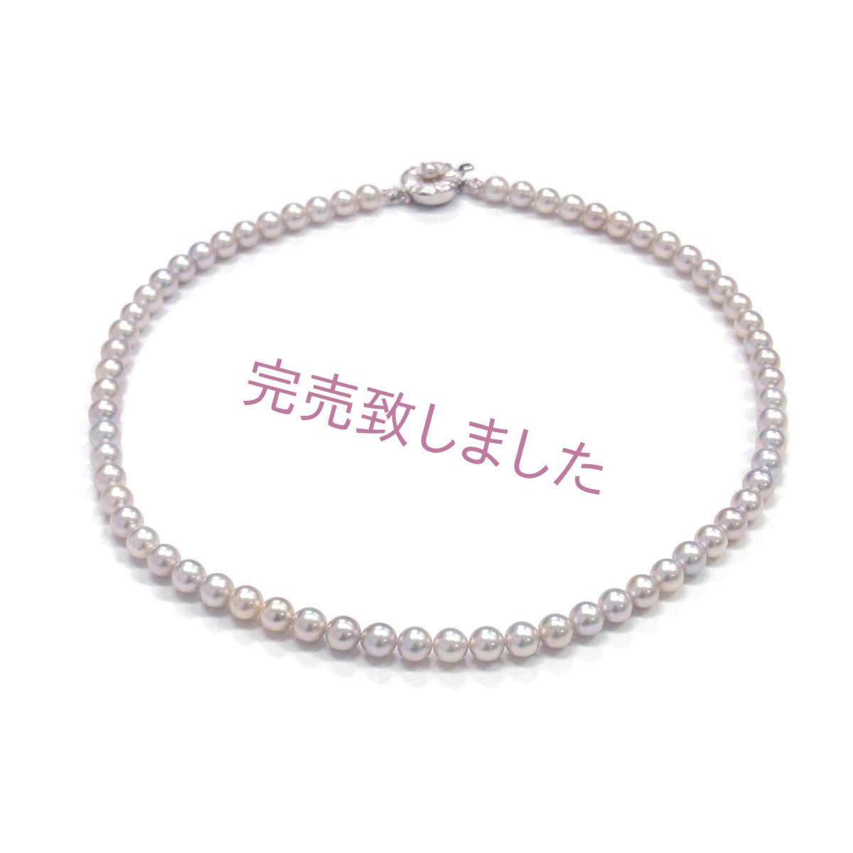 パールネックレス　アコヤ真珠　ナチュラルグレー　6-6.5ｍｍ