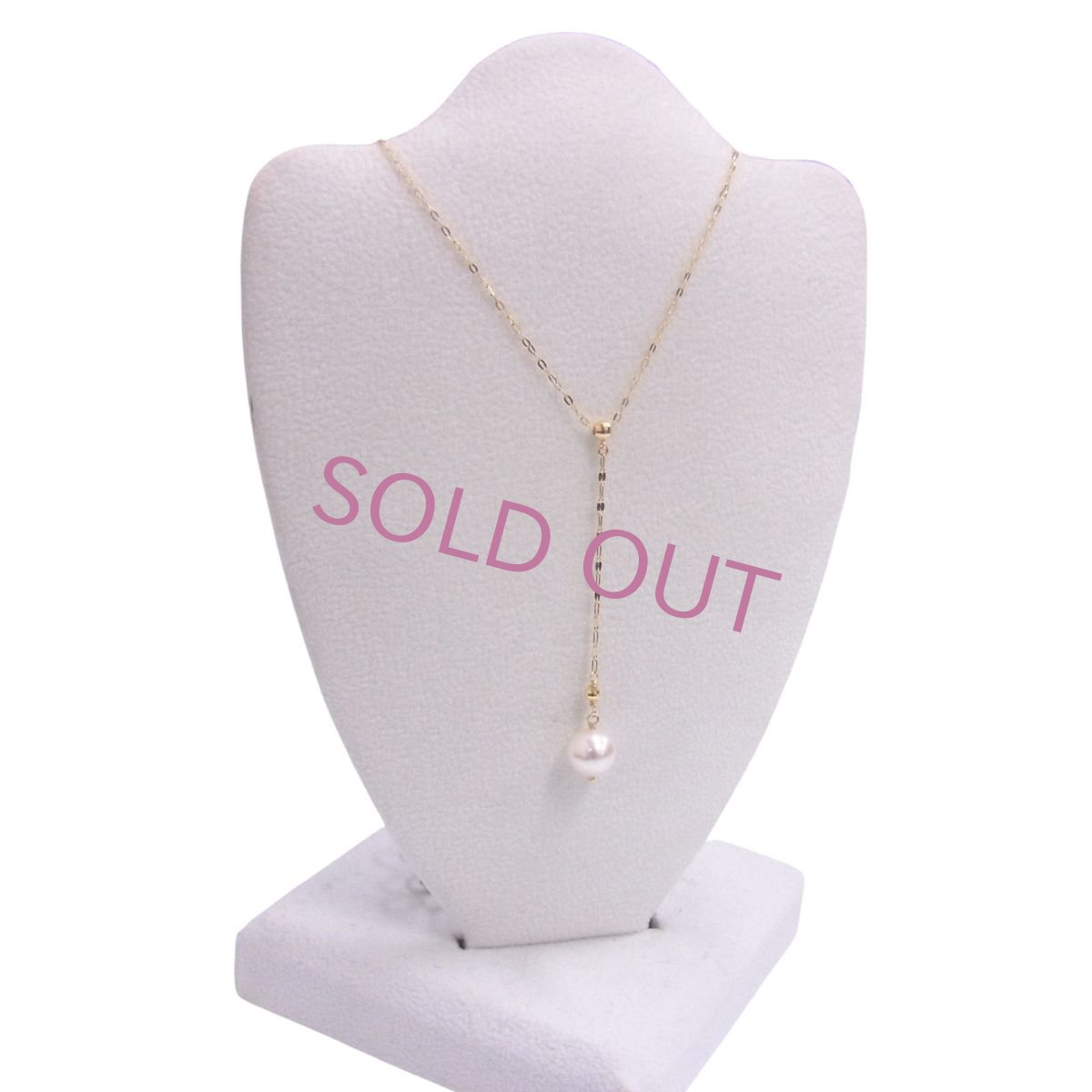 18金Y字スライドパールネックレス　45cm