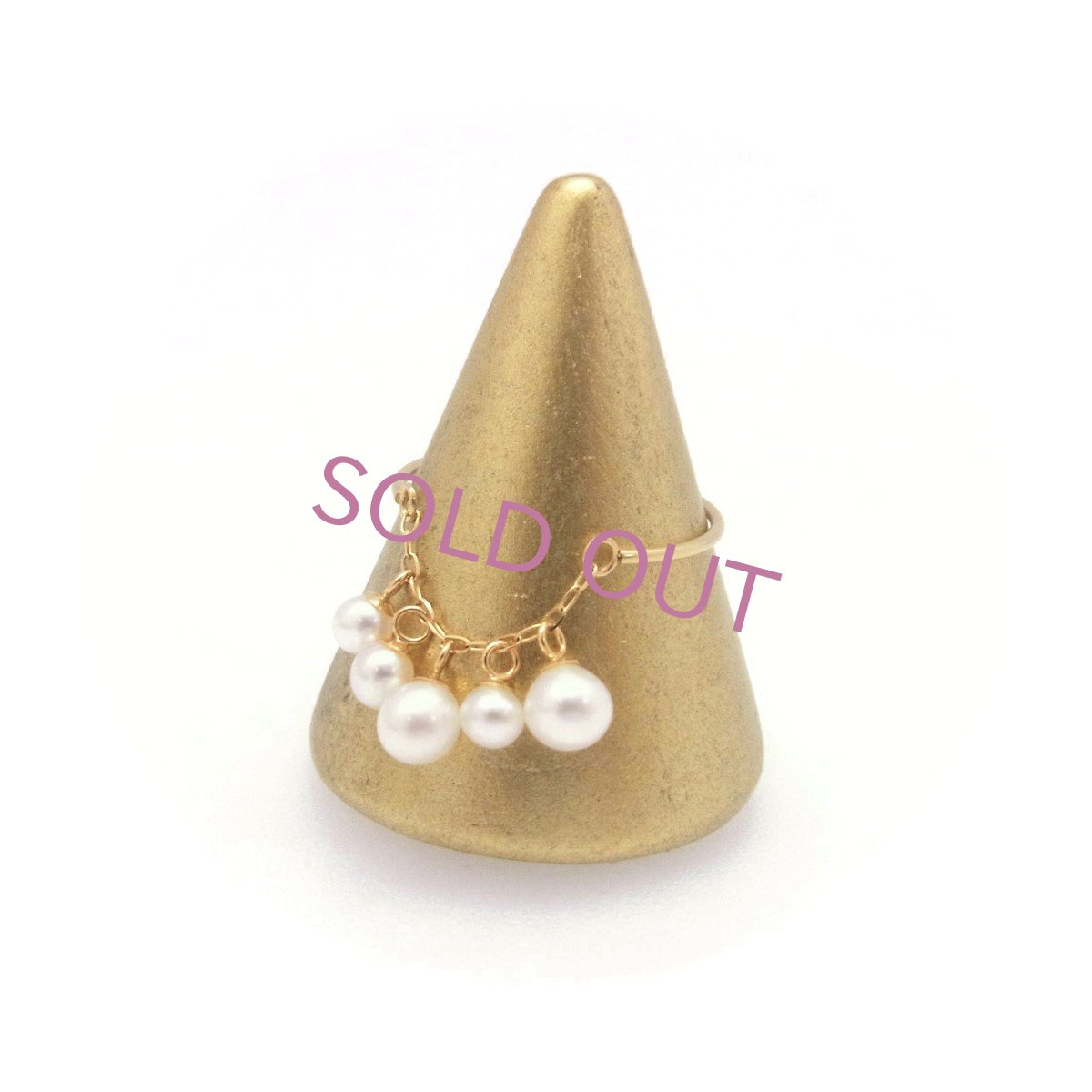 K18イエローゴールド 淡水真珠リング