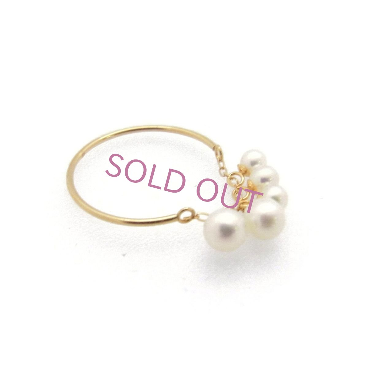 K18イエローゴールド 淡水真珠リング