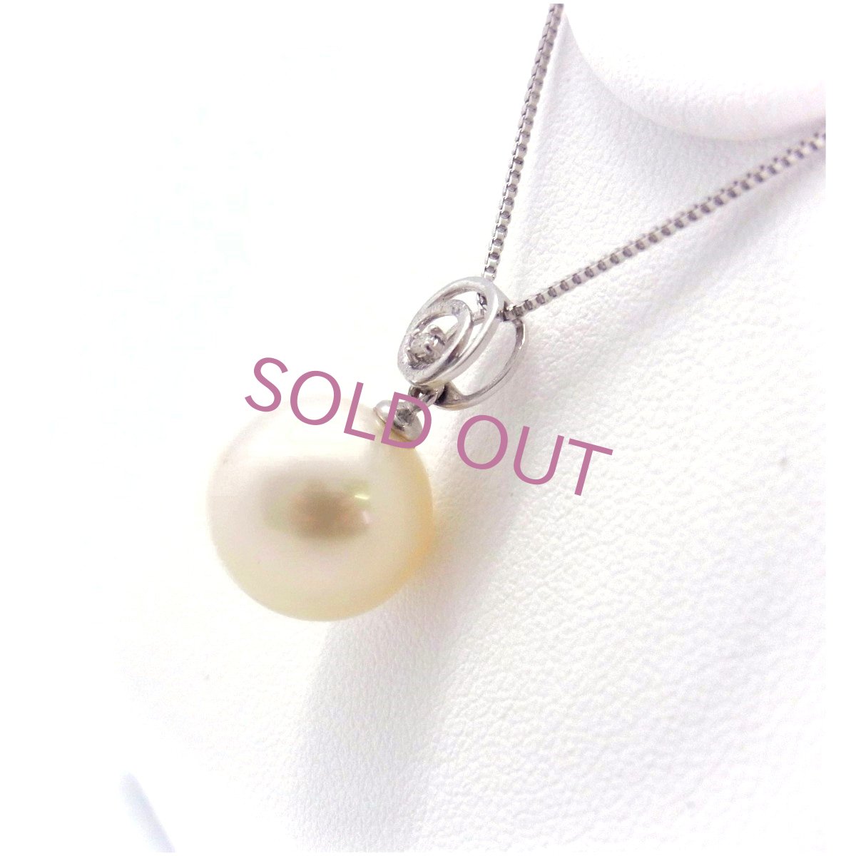 南洋　白蝶真珠　ホワイト　ラウンド　11mm　K18WG　ホワイトゴールド