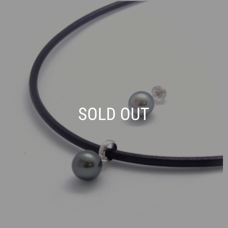 黒蝶真珠ピアス メンズ ユニセックス 8.5-9mm 片耳 K14WG PT900 直結