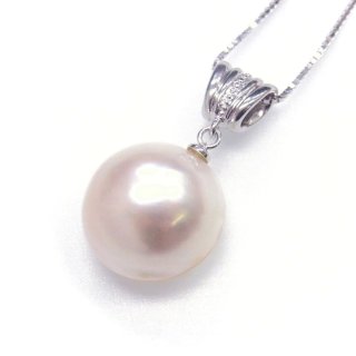 パールブローチ マベ真珠 14ｍｍ シルバー製 フォーマル