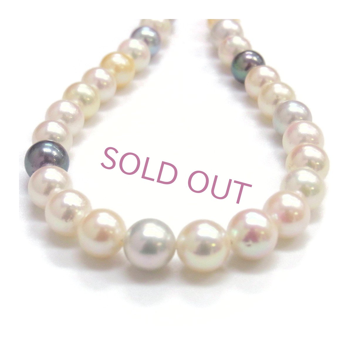 アコヤ真珠　マルチカラーネックレス