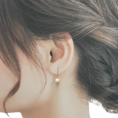 アコヤ真珠　ロングチェーンパールピアス　4.5-5mm