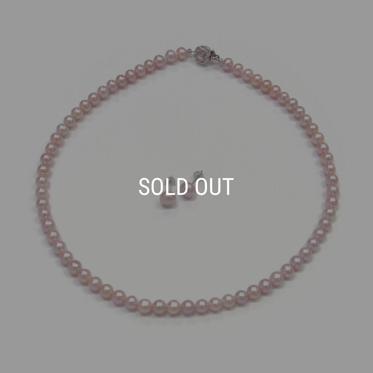 パールネックレス＆ピアスセット 淡水真珠  6-6.5mm 7.5-8mm