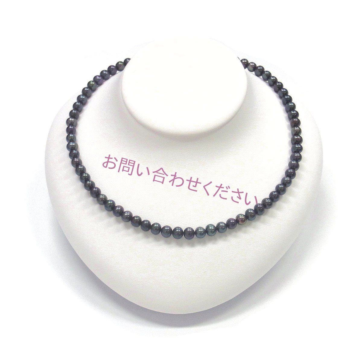 パールネックレス淡水真珠  6-6.5mm 　ブラック