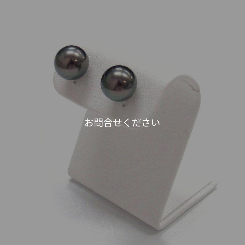 黒蝶真珠ピアス 8.75-9mmmm ピーコックグリーン K14WGピアス 直結