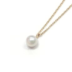 K10YG　本真珠一粒ネックレス　10金イエローゴールド　5-5.5mm
