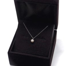 K10WG　本真珠一粒ネックレス　10金ホワイトゴールド　5-5.5mm