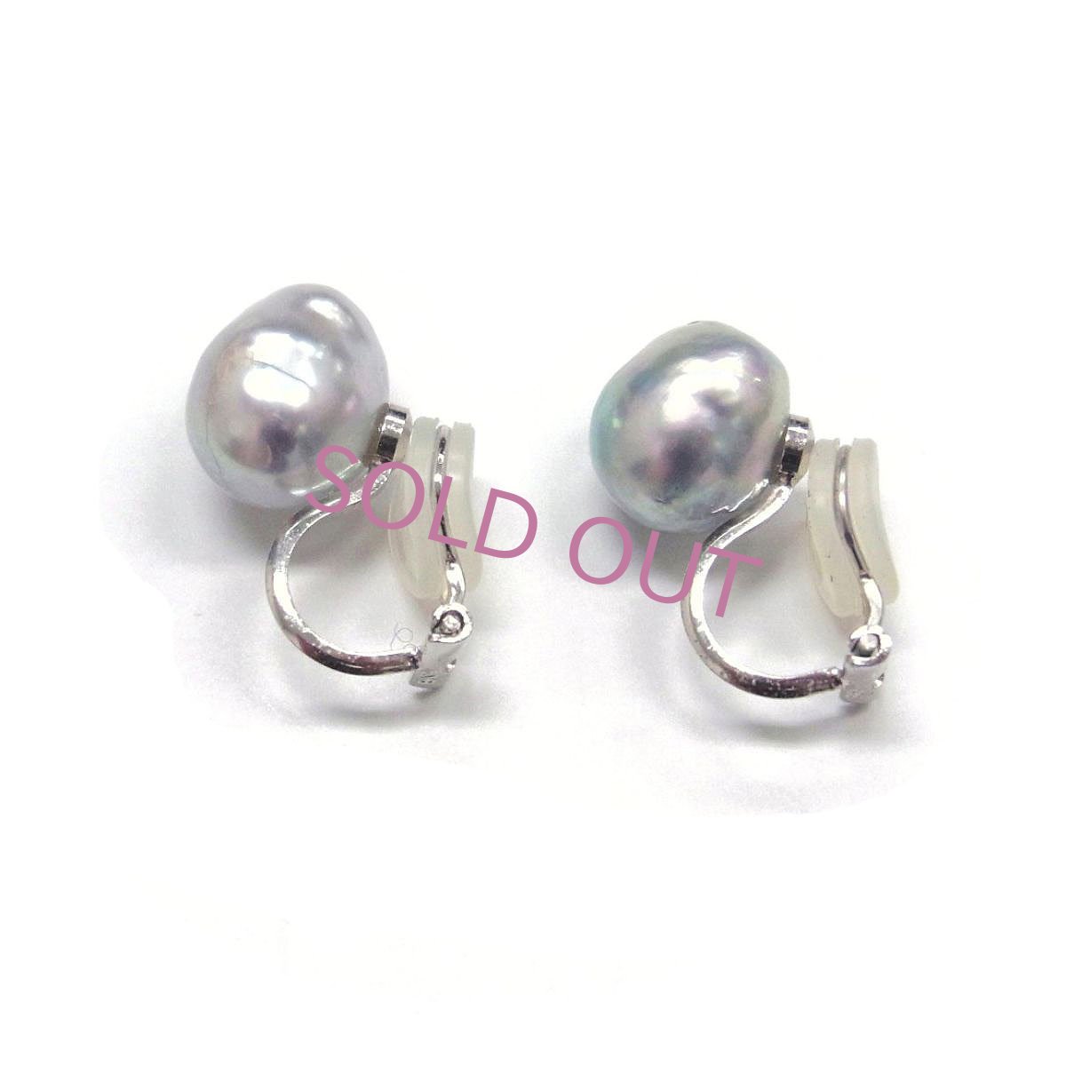 あこや真珠ナチュラルカラー　バロック　イヤリング　無調色