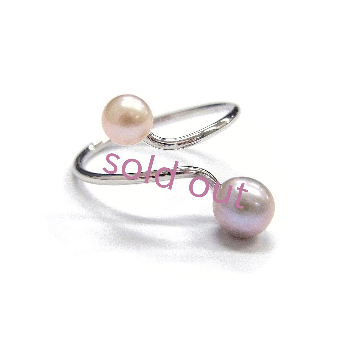 淡水真珠 パールリング 4.5-5mm 5.5-6mm ピンク グレー