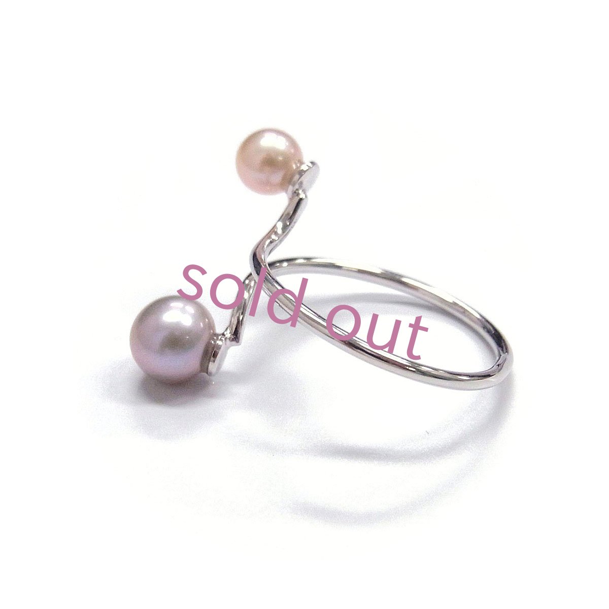 淡水真珠 パールリング 4.5-5mm 5.5-6mm ピンク グレー