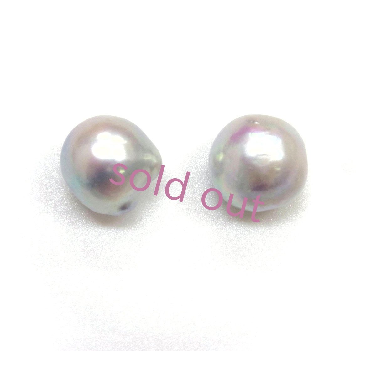 あこや真珠ナチュラルカラー バロック イヤリング ピアス 無調色