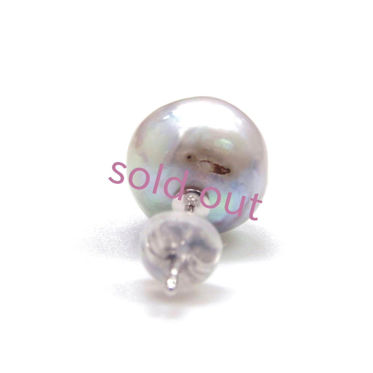 あこや真珠ナチュラルカラー バロック イヤリング ピアス 無調色