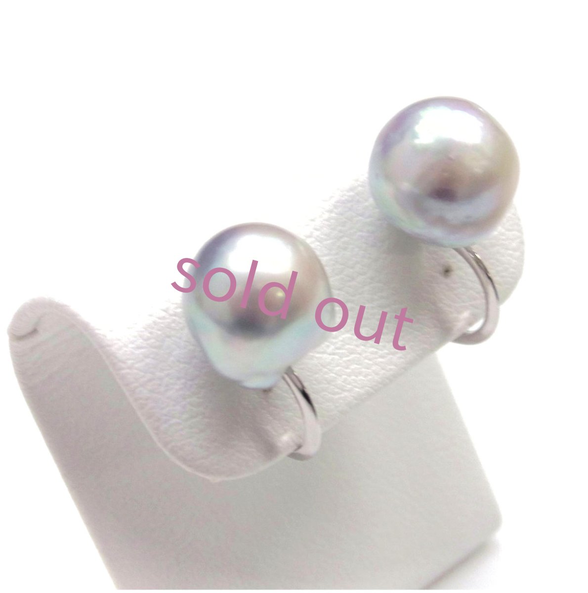 あこや真珠ナチュラルカラー バロック イヤリング ピアス 無調色