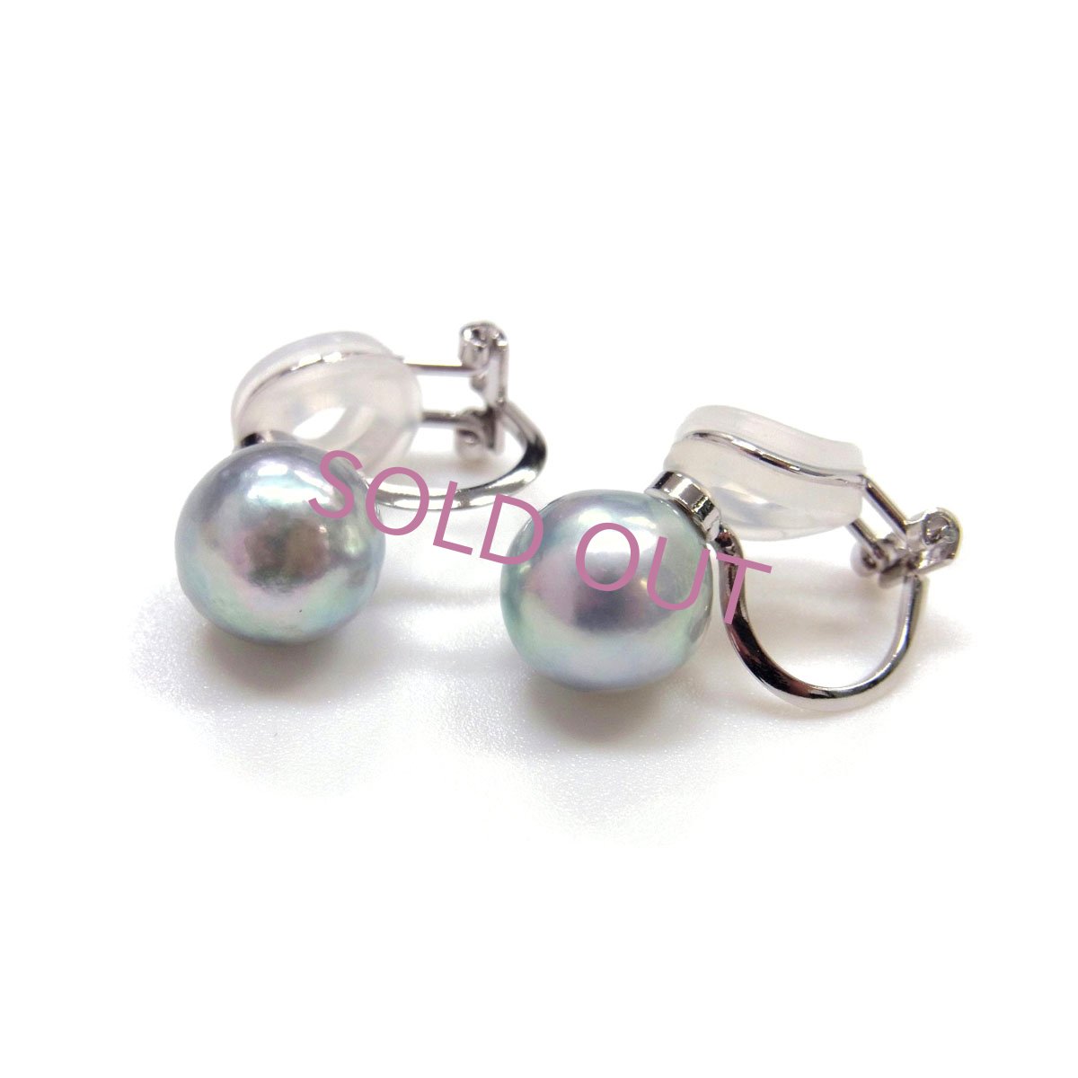 あこや真珠ナチュラルカラー バロック イヤリング ピアス 無調色