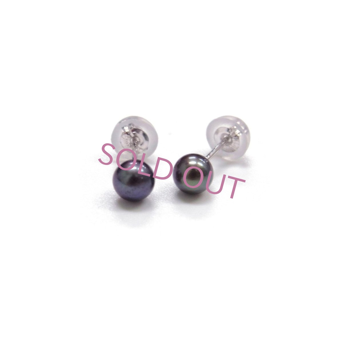 アコヤ黒真珠　パールピアス　4-4.5ｍｍ　K14WG