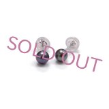 一粒パールピアス　K18WG 8mm 黒真珠 パール ピアス 18金 18k 普段使い ブラック 黒真珠 タヒチ黒蝶