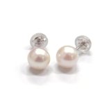 アコヤ真珠 パールピアス イヤリング 6-6.5mm ホワイト