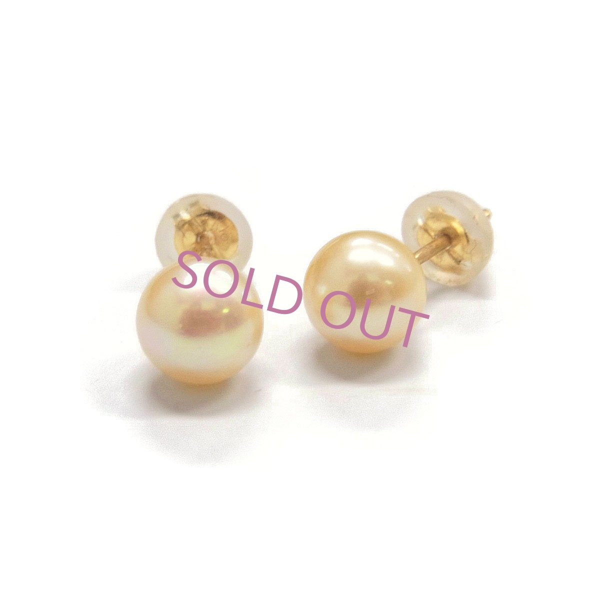 アコヤ真珠 パールピアス ゴールド 6.5-7mm
