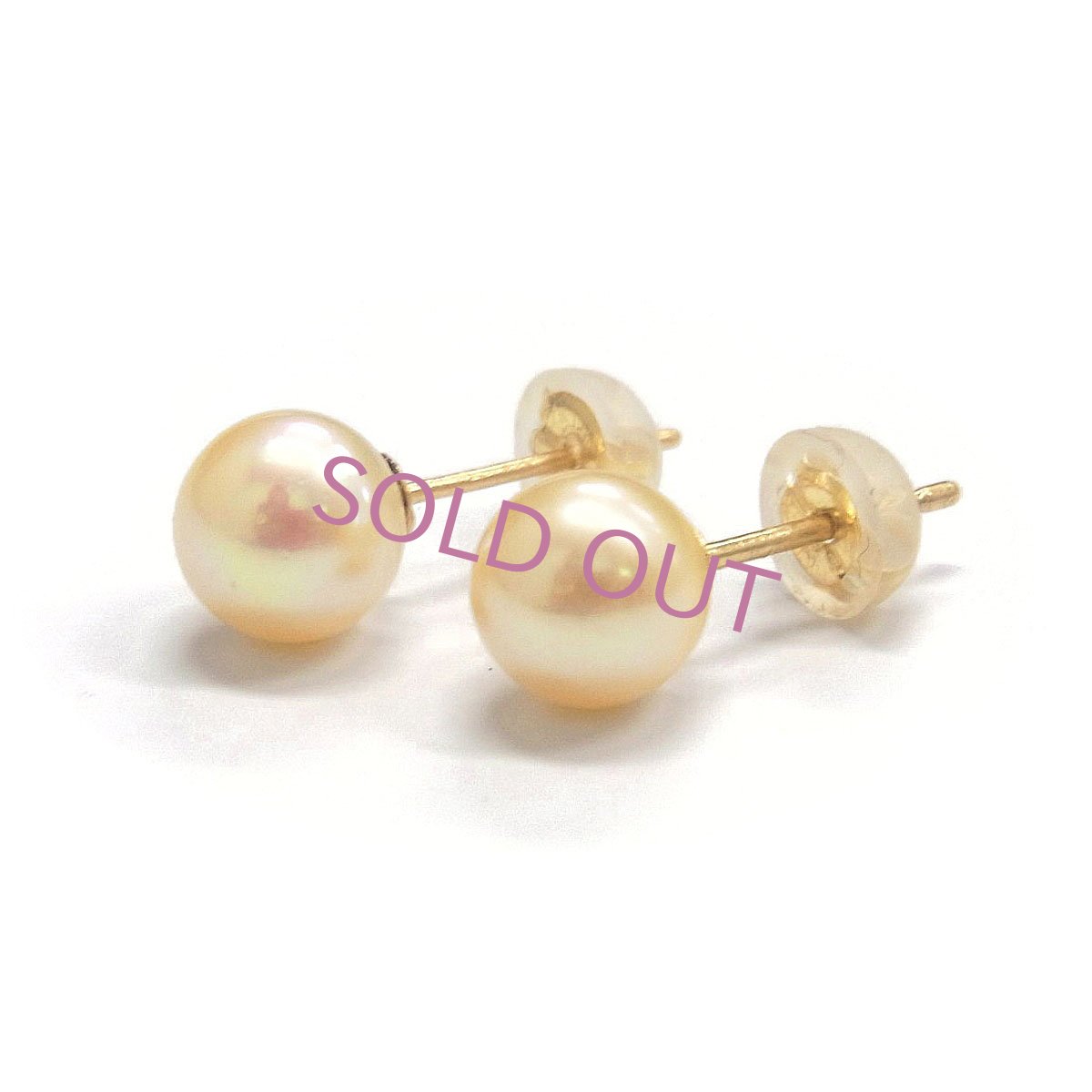 アコヤ真珠 パールピアス ゴールド 6.5-7mm