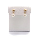 アコヤ真珠 パールピアス 6-6.5mm ホワイト プラチナ K18YG
