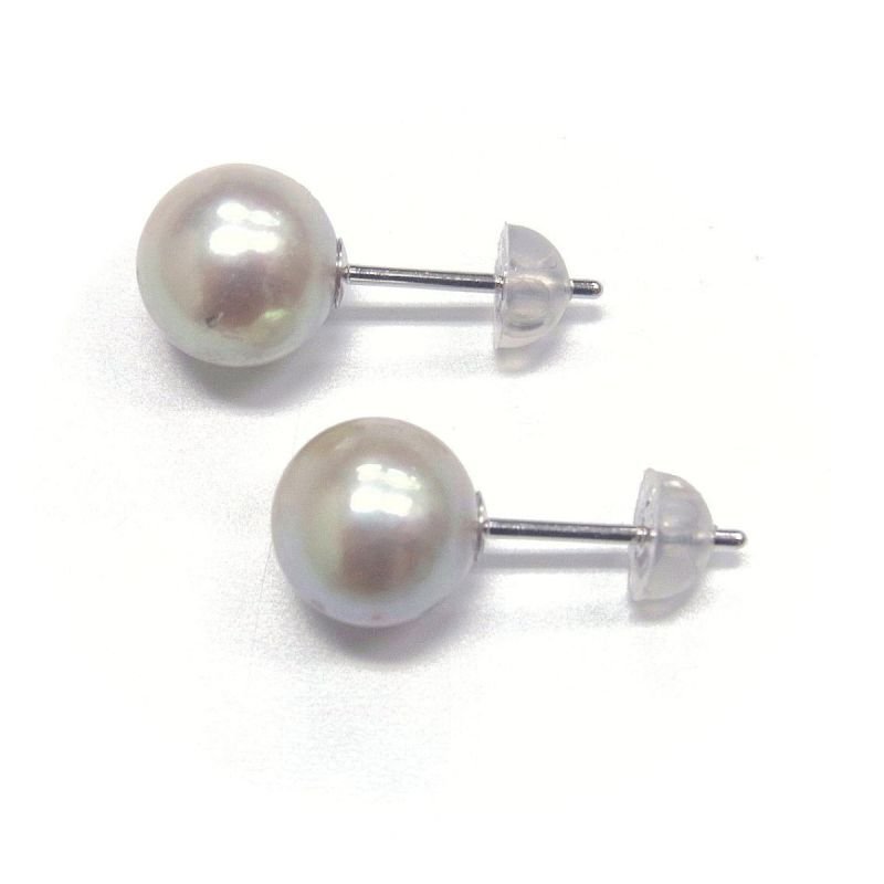 アコヤ真珠 パールピアス イヤリング 8-8.5mm ナチュラルグレー 無調