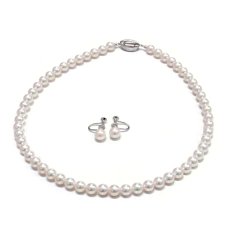 ランク上 アコヤ真珠 パールネックレスセット(イヤリング /ピアス)  7.5-8mm ホワイトピンク系 GIA宝石鑑定士保証書 パールクロスつき　