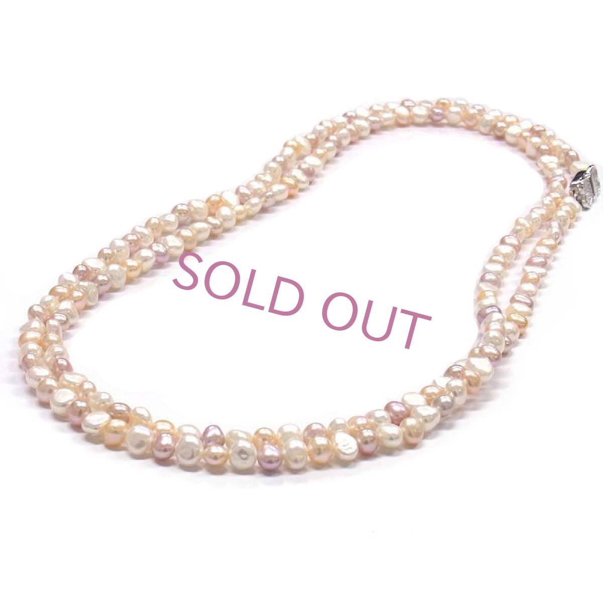 パールロングネックレス　マルチカラー