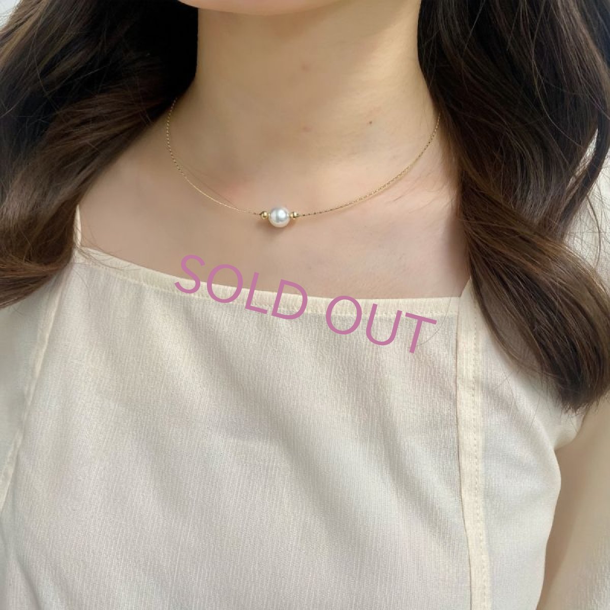 画像4: アコヤ真珠　オメガネックレス　9-9.5mm　K18YG　ミラーボール　シリコン入　40cm＋5cm (4)