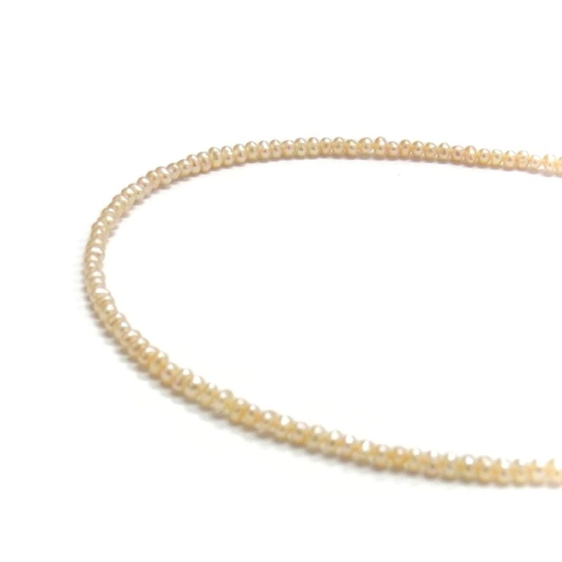 淡水真珠 ベビーパールロングネックレス 2.5-3mm オレンジ 80cm 100cm