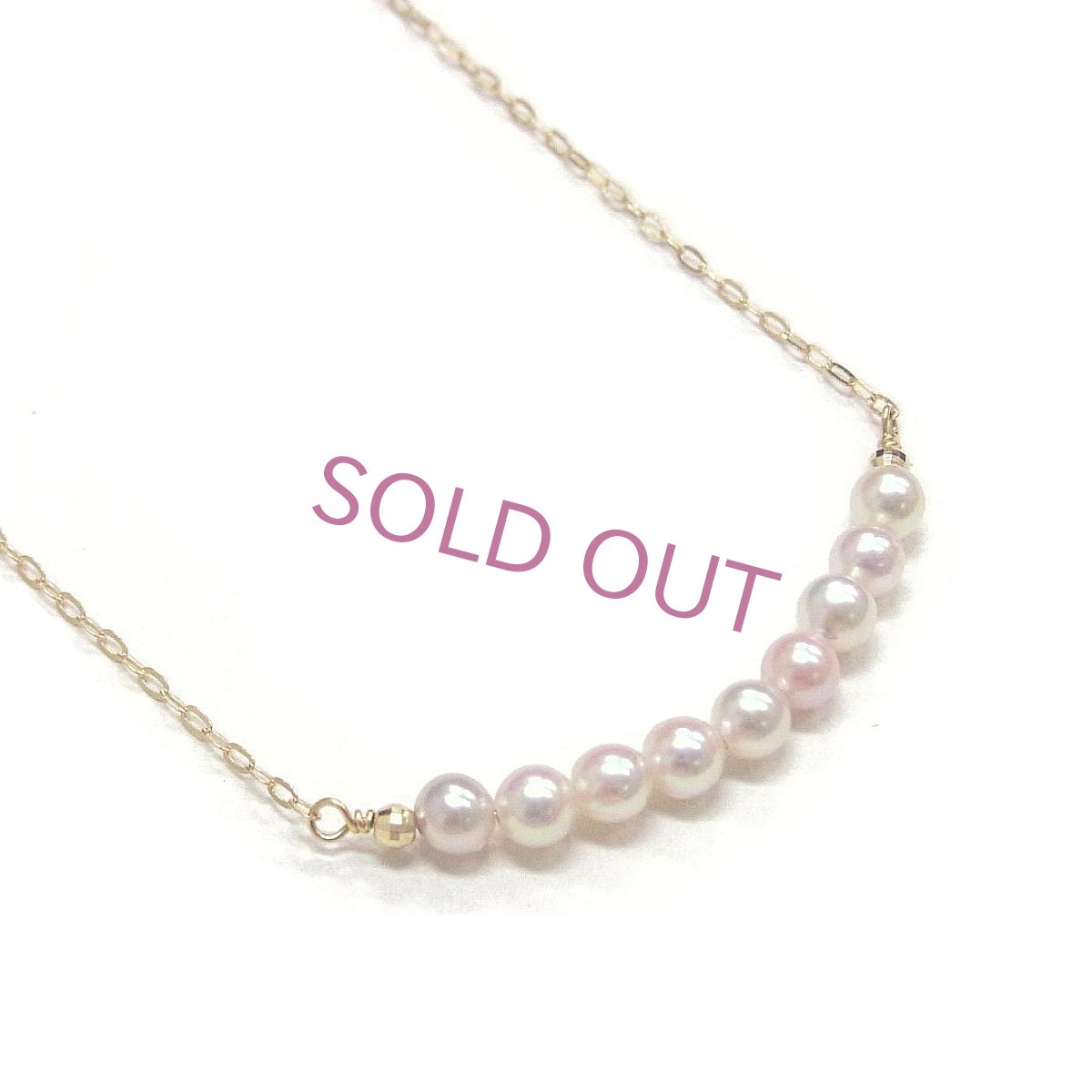 アコヤ真珠 パールネックレス 3-3.5mm K18YG ホワイト