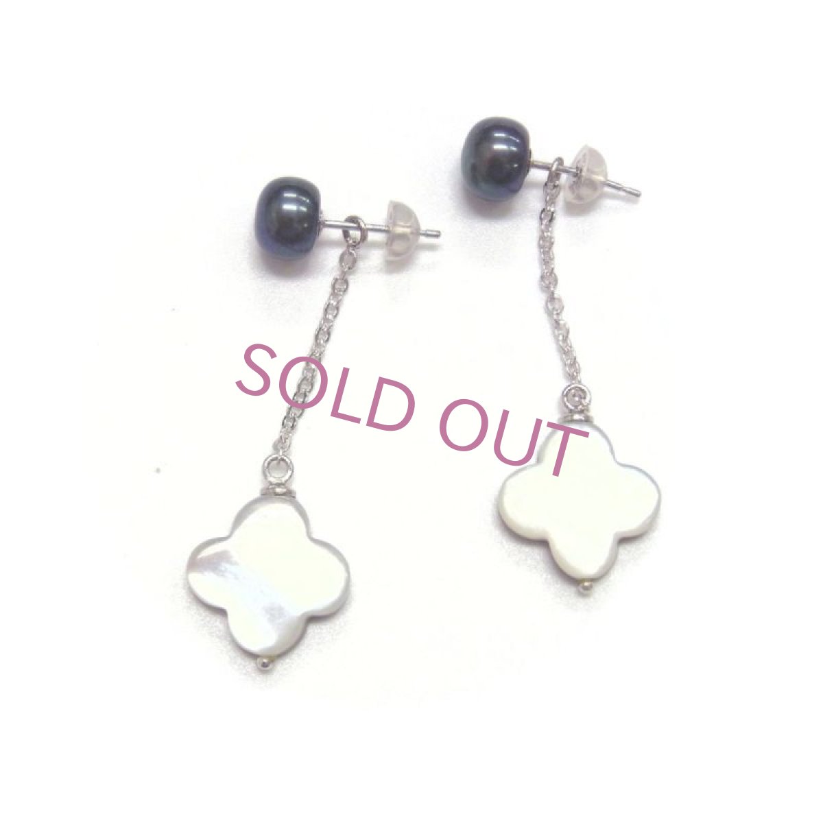 黒蝶真珠マザーオブパールピアスチャーム