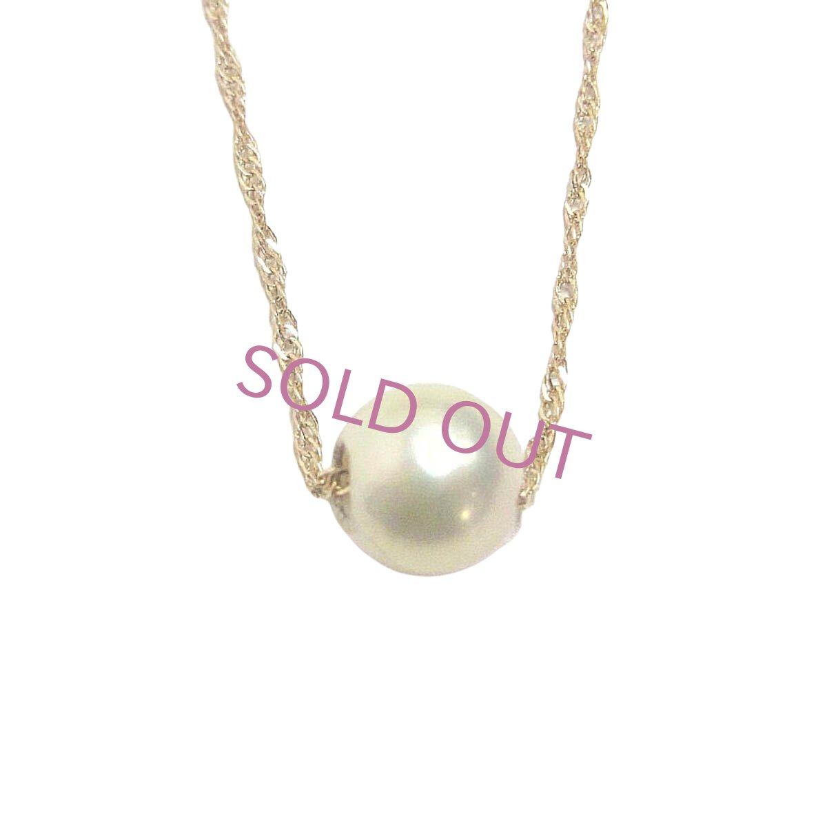 画像1: アコヤ真珠 スルーネックレス 6-6.5mm ホワイト K10YG スクリューチェーン 40cm　 (1)