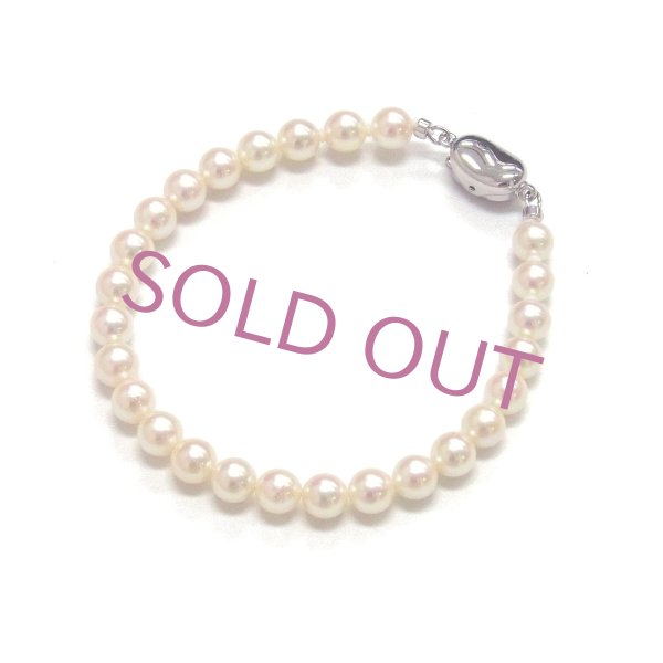 パールブレスレット アコヤ真珠 ホワイト ラウンド 5.5-6mm