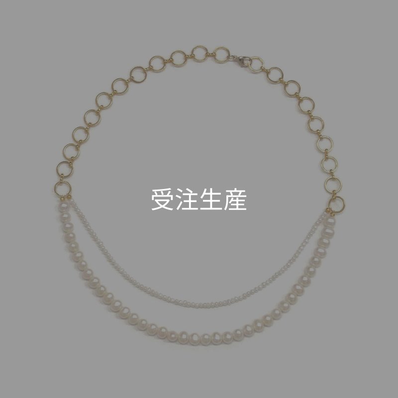 淡水真珠チェーンパールネックレス ベビーパール ホワイト 48cm
