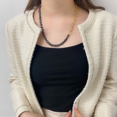 画像7: 淡水真珠 マルチwayチェーンパールネックレス 6-7mm 7-8mm バロック ブラック ブラックスピネル ブラス製 男女兼用 ユニセックス (7)