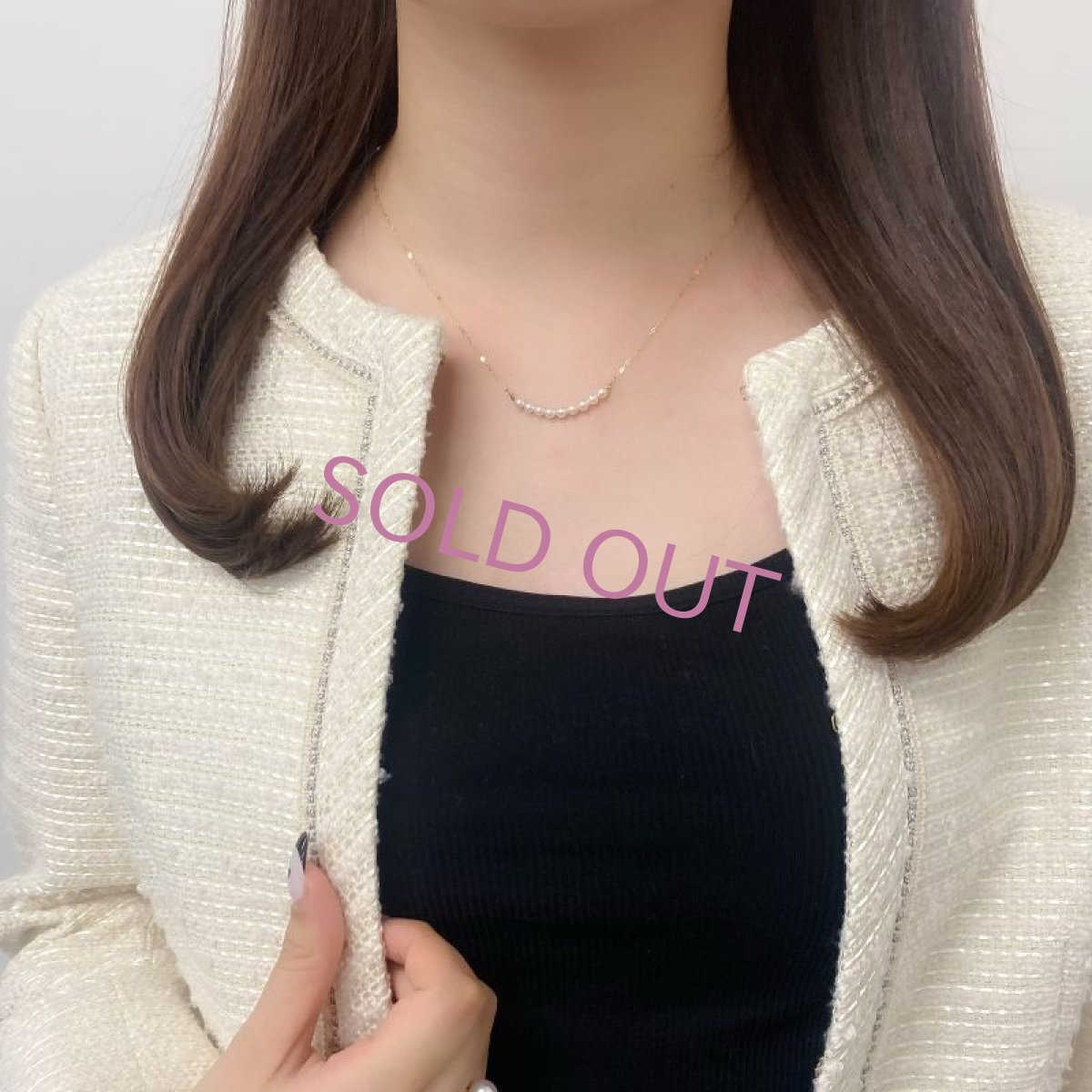 画像5: アコヤ真珠 パールネックレス 3-3.5mm ベビーパール K18YG ホワイト  (5)