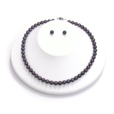 本真珠　黒真珠　ネックレスセット 7.5-8mm