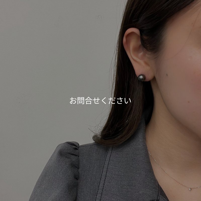黒蝶真珠ピアス 8.75-9mmmm ピーコックグリーン K14WGピアス 直結