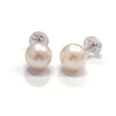 ランク上 アコヤ真珠 パールネックレスセット(イヤリング /ピアス)  7.5-8mm ホワイトピンク系 GIA宝石鑑定士保証書 パールクロスつき　