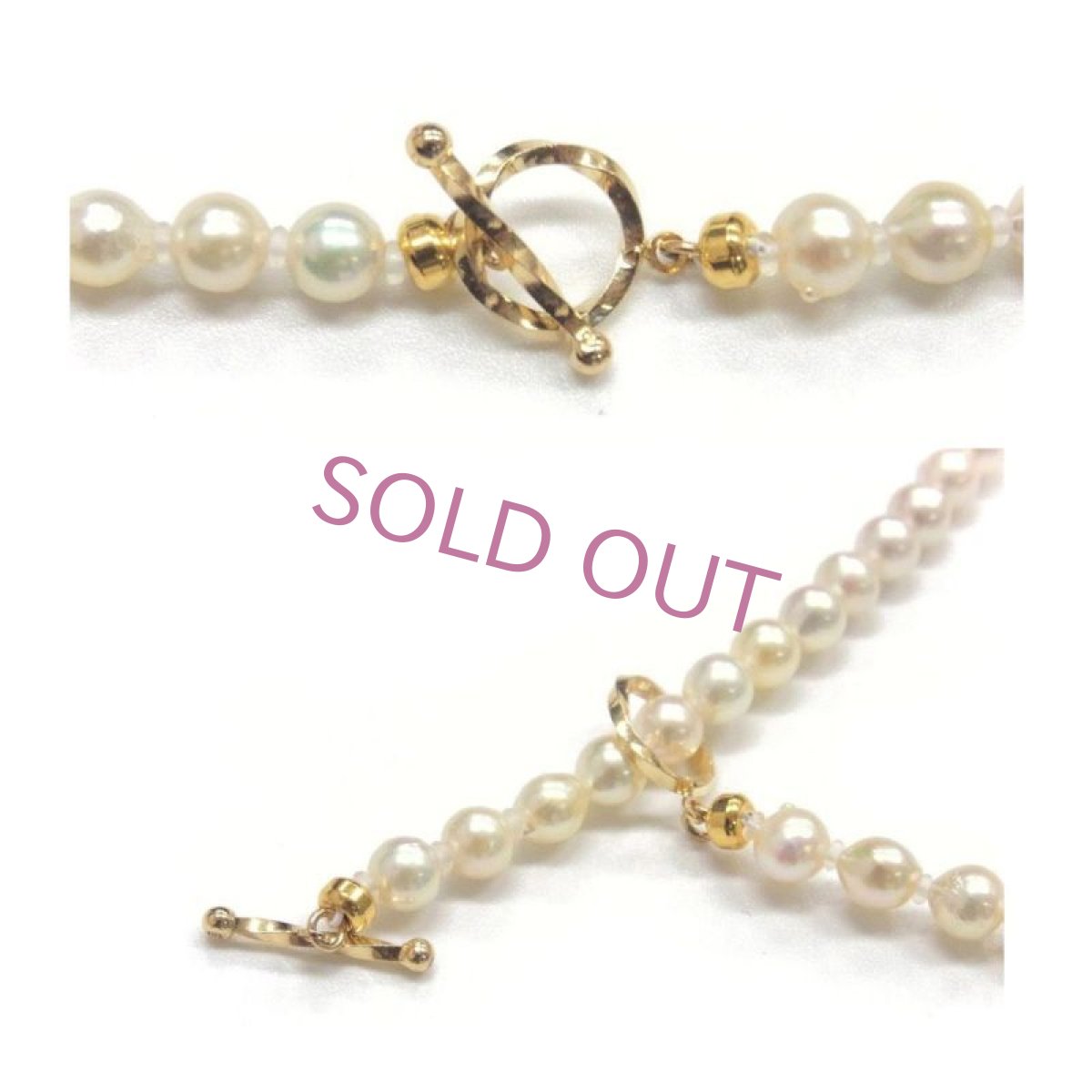 画像4: アコヤ真珠 3way ベビーパールマンテルネックレス 4-4.5mm ホワイト セミラウンド K10YG マンテル 45cm (4)