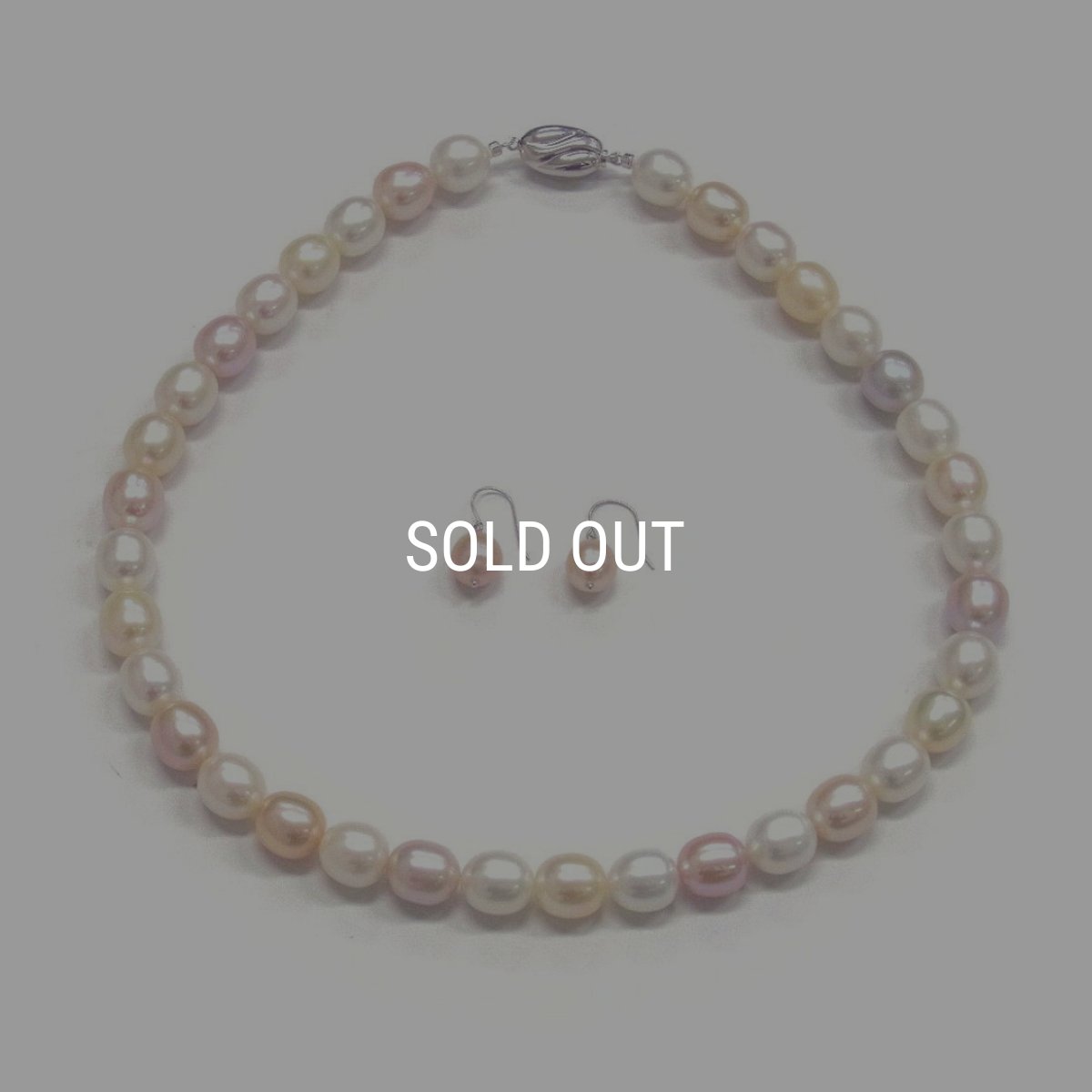 淡水真珠 パステルパールネックレスセット ピアス マルチカラー オーバル型 10-11mm 8-9mm SV925 K14WG