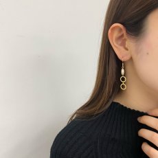 淡水真珠 パールピアス イヤリング 11-13mm コインシェイプ ブラス