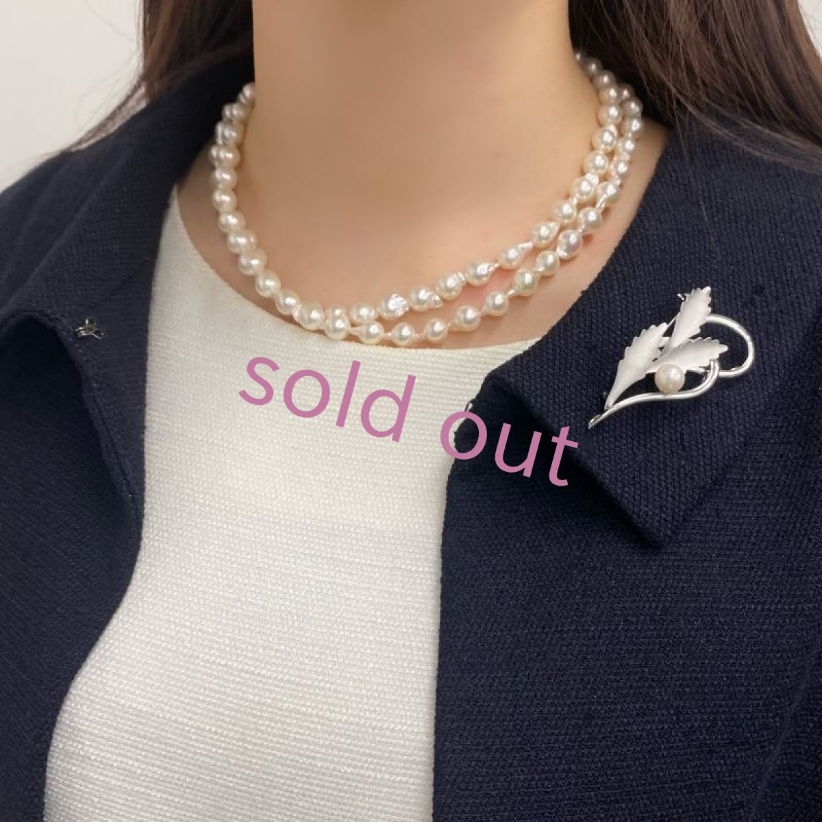 画像5: アコヤ真珠 パールブローチ 7-7.5mm ラウンド ホワイト シルバー製 (5)